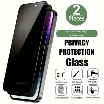 2 ks Privacy Screen Protector Pre IPhone 11 12 Pro Max 13 14 Pro Mini Tvrdeného Skla Pre IPhone 15 Pro Max 7 8 14Plus XR XS Max