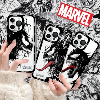 Marvel Superhrdina Jed Black Telefón puzdro Pre Apple iPhone 15 14 13 12 11 Pro Max Mini 8 7 Plus X XS XR SE Prípadoch Jasné, Mäkké Pokrytie