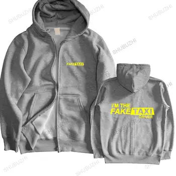 módne značky zimné hoodies Faketaxi hoodies som Falošný taxikár Inšpirovaný Dizajn muž s kapucňou na zips, teplá bunda
