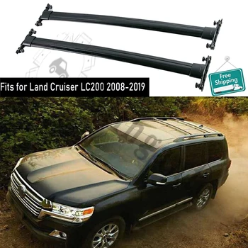 Cross bar pre -Toyota Land Cruiser LC200 2008-2019 batožiny koľajnice nosič batožiny black hliníkovej zliatiny 2KS