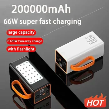 66W 200000mAh Power Bank Veľké Kapacity PD20W Powerbank Prenosné Rýchlo Nabíjačka Externú Batériu Pre iPhone Xiao Samsung