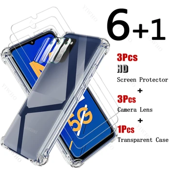 Tvrdené Sklo Screen Protector Samsung Galaxy A03s Mäkké Silikónové Shockproof Prípade Fotoaparát, Objektív Samsung 03 S A03 03s HD