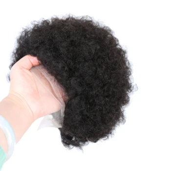 Krátke Afro Lístkového Parochňu Brazílsky 13x1 Predné Čipky Parochne Prirodzené Farby Remy Kinky Afro Kučeravé Pixie Strih Ľudské Vlasy, Parochne Pre Čierne Ženy