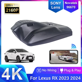 4K Auta DVR Plug and Play Dash Cam Wifi Predná a Zadná Kamera 2, Objektív Lexus RX ALA10 ALH10 RX350 RX350h RX450h RX500h 2023
