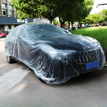 Univerzálny Ochranný Štít Jednorazové Transparentné Auto Kryt protiprachová Úplné Pokrytie pre Sedan SUV, Van pre Jeep Auto Kryt Dážď