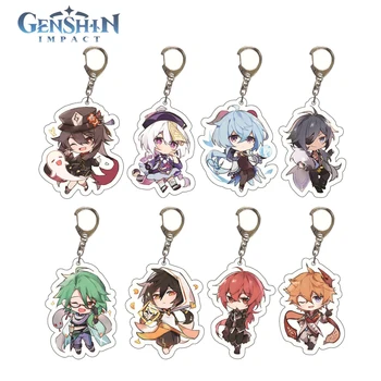 Anime Hry Genshin Vplyv prívesok na Mužov Auto Keychains pre Mužov Taška Prívesok Keychain Čačky Obrázok Kľúč Reťazca Krúžok Šperky, Darčeky