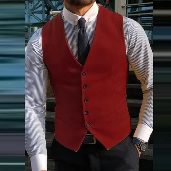 2024 Muž Formálne Business Single-Breasted Kabát pánske Oblek Outwear Vesta Muž tvaru Svadobné Bunda Mužov Slim Jednoduchá Vesta Bunda