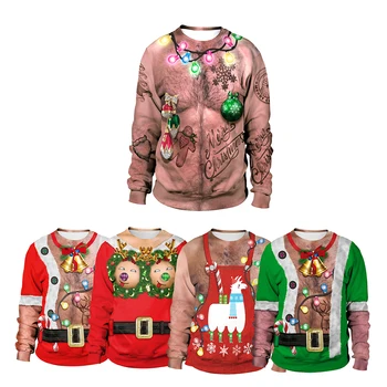 Vianočné Pár s Kapucňou, Ženy, Mužov 3D Tlač Santa Claus Elk Mikina s Kapucňou Pulóver Oblečenie
