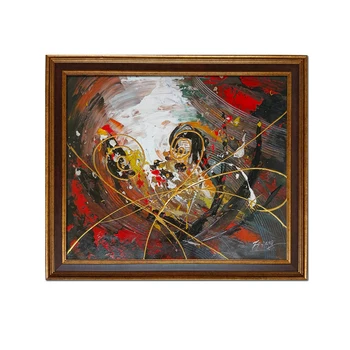 Zlatým Rámom-Ručne Maľované Farebné Abstraktné olejomaľba na Plátne Moderné Nástenné Art Diela pre Obývacia Izba Domova