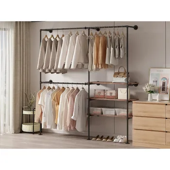 Skriňa na šaty - používa sa pre spálne, šatník skladovanie - heavy-duty na stenu skriňa s závesné tyče, multifunkčný dizajn