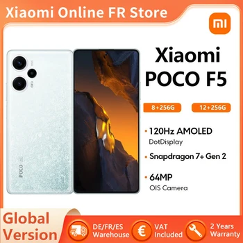 Xiao POCO F5 5G Globálna Verzia smartphone Snapdragon 7+ Gen 2 Octa-Core 120Hz Prietok AMOLED DotDisplay 64MP Fotoaparát NFC