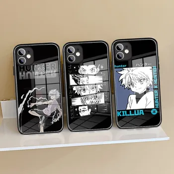 Anime Hunter x Lovci Telefón Prípade sklo 14 13 11 12 Pro 8 7 Plus X 13 Pro MAX XR XS MINI Black Zahŕňa
