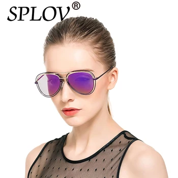 2017 Ženy Polarizované Yurt Okuliare Kovové Slnečné Okuliare Farebné Ženské Okuliare Módne Zrkadlo Vintage Oválne UV400 Okuliare Nové