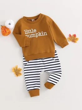 Rozkošný chlapček Halloween Sweatsuit Set s Pulóver Mikina s Dlhým Rukávom T-Shirt a Nohavice - Ideálne Oblečenie na Jeseň