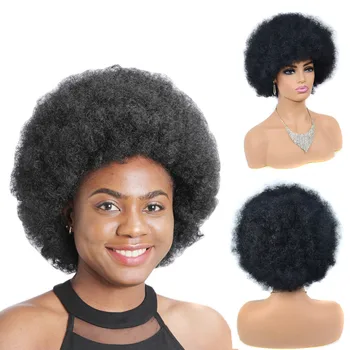 Afro Parochne pre Čierne Ženy Krátke Kinky Afro Kučeravé Parochňu Žena Syntetické Vlasy na Blond Parochňa S Muziky za Cosplay Party Halloween