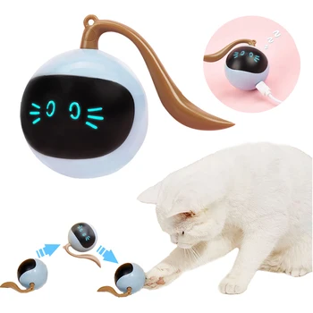Automatické Mačky, Hračky, Interaktívne Inteligentné Elektrické Loptu USB Nabíjateľné Samostatne Otáča Teaser Selfplay Cvičenie Hračky pre domáce Mačiatko