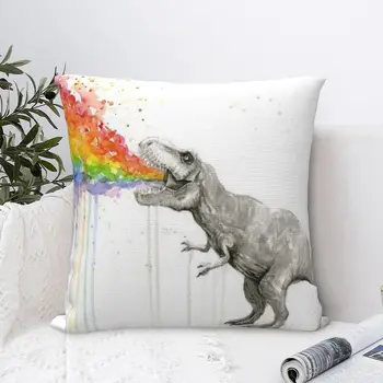 T-Rex Rainbow Zvracať Vankúš Vankúš Vankúš Na Gauč Obliečok Dekoratívne Obývacia Izba