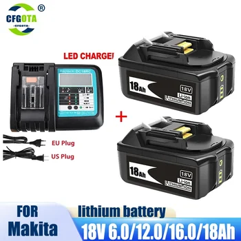 100% BL1860 Nabíjateľná Batéria 18 V 18000mAh Lítium-iónová pre Makita Batérie 18v BL1840 BL1850 BL1830 BL1860B LXT 400+Nabíjačka