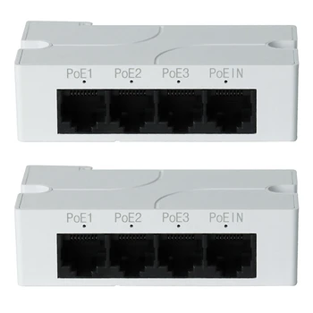 Maloobchodné 2 Ks 1 Až 3 Port, Poe Extender Pasívne Cascadable IEEE802.3Af IP Port, Prenos Extender Pre POE Switch NVR IP Kamery