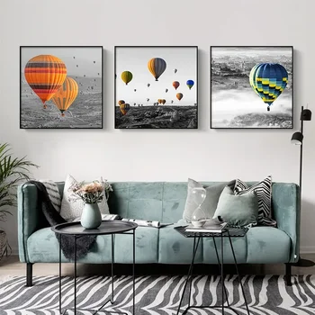 Moderný Minimalistický a Romantické teplovzdušný Balón Umenie Maľba Obývacia Izba nástenná maľba Plagátu na Stenu, Dekorácie, Maliarstvo, Domáce Dekorácie