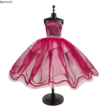 Červenej Vlny Tutu Šaty Pre Bábiku Barbie Oblečenie 1/6 Bábiky, Príslušenstvo Tanečné Oblečenie Drahokamu 3-vrstvová Sukňa Party Šaty Hračky