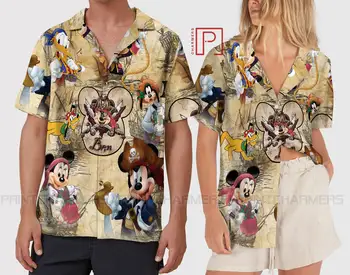 Nové Disney Piráti z Karibiku Havajské Tričko Mickey A Priatelia Tričko Disney Pirate Život Havajské Košele Dovolenku Zábavné Tričko