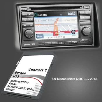 Pre Nissan Micra 2009 2013 Connect1 V12 Navi GPS Aktualizácia Dát Mapy na Pamäťovej Karte EÚ