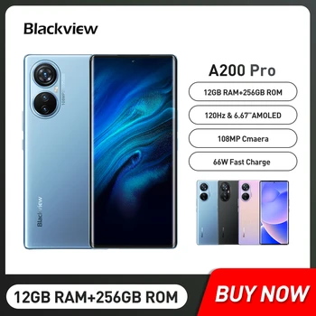 Blackview A200 Pro Android 13 Smartphony Octa-Core 12 GB+256 GB AMOLED Zakrivené Displej 108MP Fotoaparát 5050mAh 66W Rýchle Nabitie Telefónu