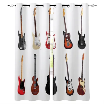 Elektrická gitara metalu Závesy Obývacia Izba, Spálňa Moderné Domáce Dekorácie Okna Záclony detská Izba Domov Dodávky