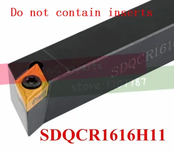 SDQCR1616H11 16*16 mm Kovové Sústruh Rezné Nástroje Sústruh CNC Obrábacie Nástroje na Sústruženie Vonkajších Otočením Držiaka Nástroja S-Typ SDQCR