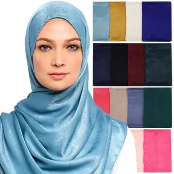 Šatky pre Moslimské Ženy Velvet Zime Šál Medina Silk-ako Hidžáb Dvoch Rôznych Stranách Scarfs Luxusné Značky Dizajnér Bufandas