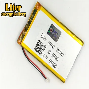 1,5 MM konektor 2pin 856085 3,7 V 6000mah Lítium-Polymérová Batéria pre e-kníh, GPS, PDA Auto nahrávač