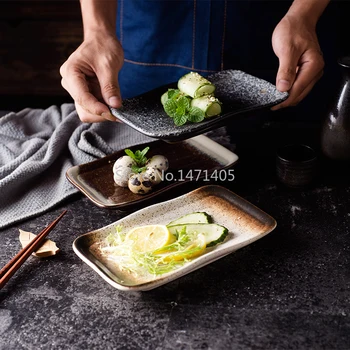 Japonskej Kuchyne Sushi Dosky Keramické Obdĺžnika Jedlo, Dezert, Snack Gril Ploché Misky Hot Pot Tvorivé Riad