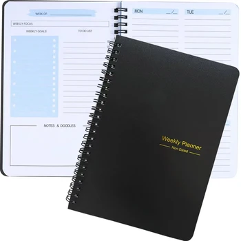 52 Stránky Notebook Týždenný Denný Plánovač Agendy Notebook A5 Denne Vestník Plán Planner
