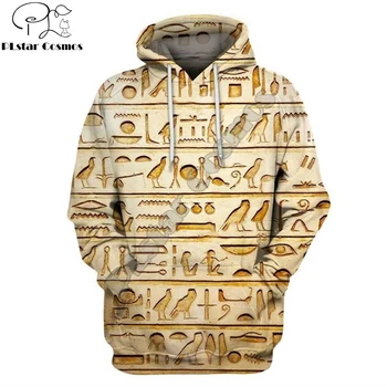 Staroveké Egyptské Slová, Symboly 3d Vytlačené Mužov Hoodie Harajuku Módne Hooded Mikina Unisex Bežné Bunda hoodies sudadera
