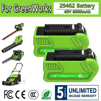 Pre Greenworks 40v Batérie 40V 6000mAh Nabíjateľná Batéria Pre 29462 29472 29282 Náradie Batérie Pre GreenWorks 29462