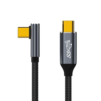10Gbps Rýchle USB C C 100W TypeC Nabíjací Kábel 90Degree Typ-C Kábel pre Notebook Y9RF
