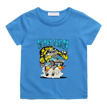 Počiatočné D GTO Auto Tiger Tee-shirt Chlapcov a Dievčatá, Deti Cartoon T-tričko Krátky Rukáv Kawaii Bežné Tričká 100% Bavlna O-krku