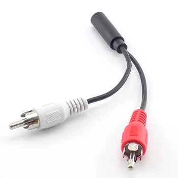 3,5 mm Samica 2 Male RCA Kábel Rozdeľovača Converter Adaptér Aux Audio Predlžovací Kábel Y-Kábel Pre Notebook, MP3/MP4 Prevod Line