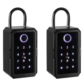 2X Kľúč Skrinka S Kód, Zadajte Bezpečné Pre Vonkajšie/Vnútorné Tlačidlo Bezpečné Odtlačkov prstov Pre Home/Garáž/Office (Bluetooth)