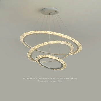 Biele LED Prívesok Lampy, Obývacia Izba, Jedáleň, Spálňa, Kuchyne Moderný Luxusný Štýl Dizajnu Zlatý Prsteň Stropný Luster Svetlo