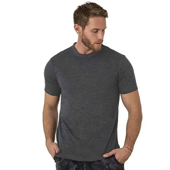 A2555 Jemný Merino Vlny T shirt pánske založiť Vrstvu Tričko Odvod Priedušný rýchloschnúci Anti-Zápach, Žiadne svrbenie USA Veľkosť