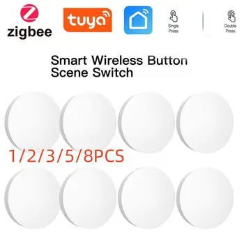 Tuya ZigBee Inteligentné Tlačidlo Scény Prepínač Bezdrôtového Diaľkového Ovládania Na Off Tlačidlo Radič Multi-scény Prepojenie Smart Switche