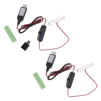 Typ C USB 3V LR6/AM3/AA Batérie Kvapiek Figuríny Batérie, Napájací Kábel, Spínač