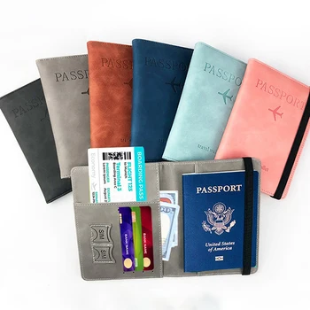 RFID Pas Kryt PU Nepremokavé Cestovný Doklad Business Obväz Pas Držiteľ Kreditnej ID Karty Peňaženky Multifunkčné Protector