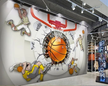 WELLYU 2018 Nové 3D tvorivé osobnosti tapety Basketbalová Hala, športovcov pohode náradie pozadie abstraktných de parede 3d wallpaper3D