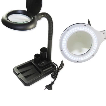 Flexibilné 5X /10 EÚ a USA Plug 40 LED Svetlá Zväčšovacie Sklo Podsvietený Lupa na Čítanie Loupe Čítanie/Prepracovať/Spájkovanie stolná Lampa