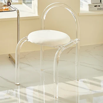 Moderné Akryl Jedálenské Stoličky Pohodlné Unikátny Transparentný Dizajnér Stoličky Estetické Make-Up Silla Plegable Interiérové Dekorácie