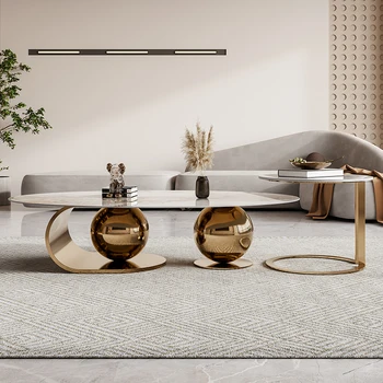 Rock panel konferenčný stolík kombinácii svetlo luxusné moderné jednoduchá obývacia izba domov návrhár talianskeho minimalistický konferenčný stolík