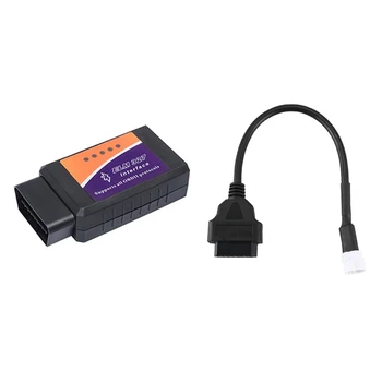 AU05 -Mini Obd2 Bluetooth Skener s 1 Ks Čierna 3 Pin Kábel usb OBD2
